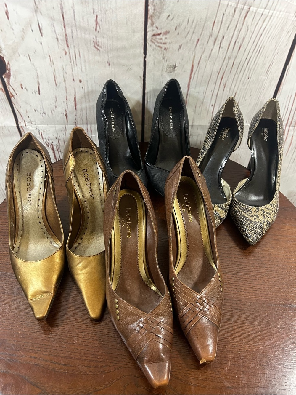 BCBGirls, Liz Claiborn, Mossimo, Delicious 4 Pairs Pointed Toe stiletto Pumps 6
